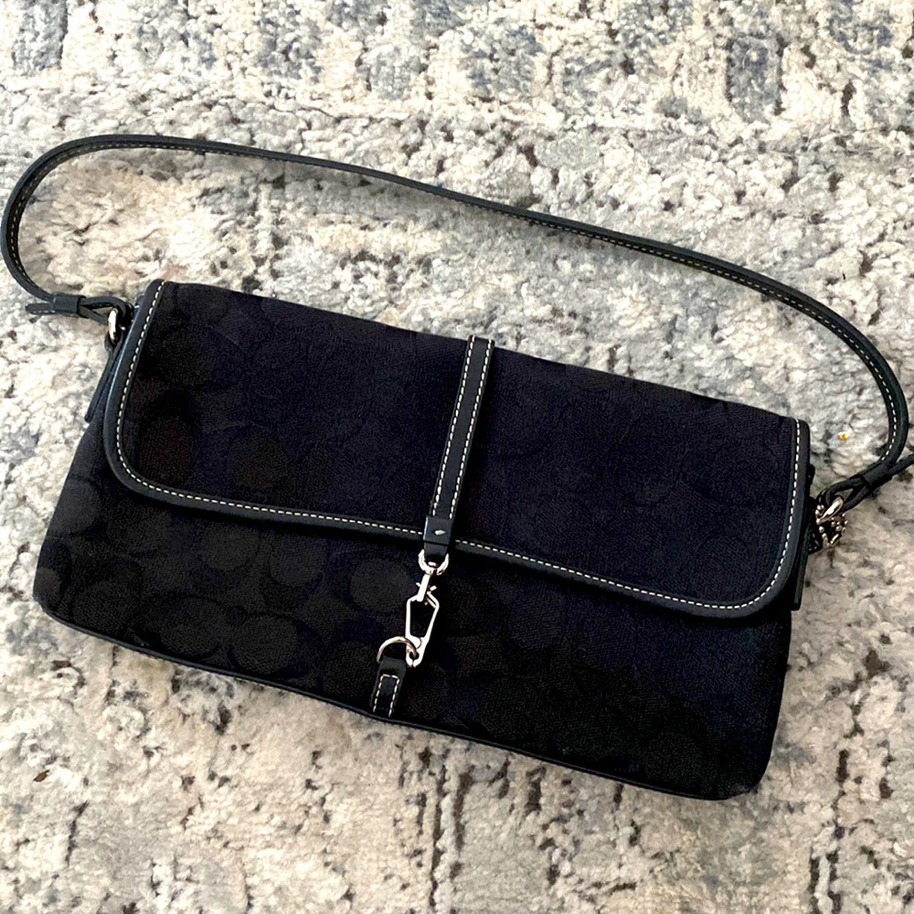 Vintage COACH clip hobo bag baguette handbag